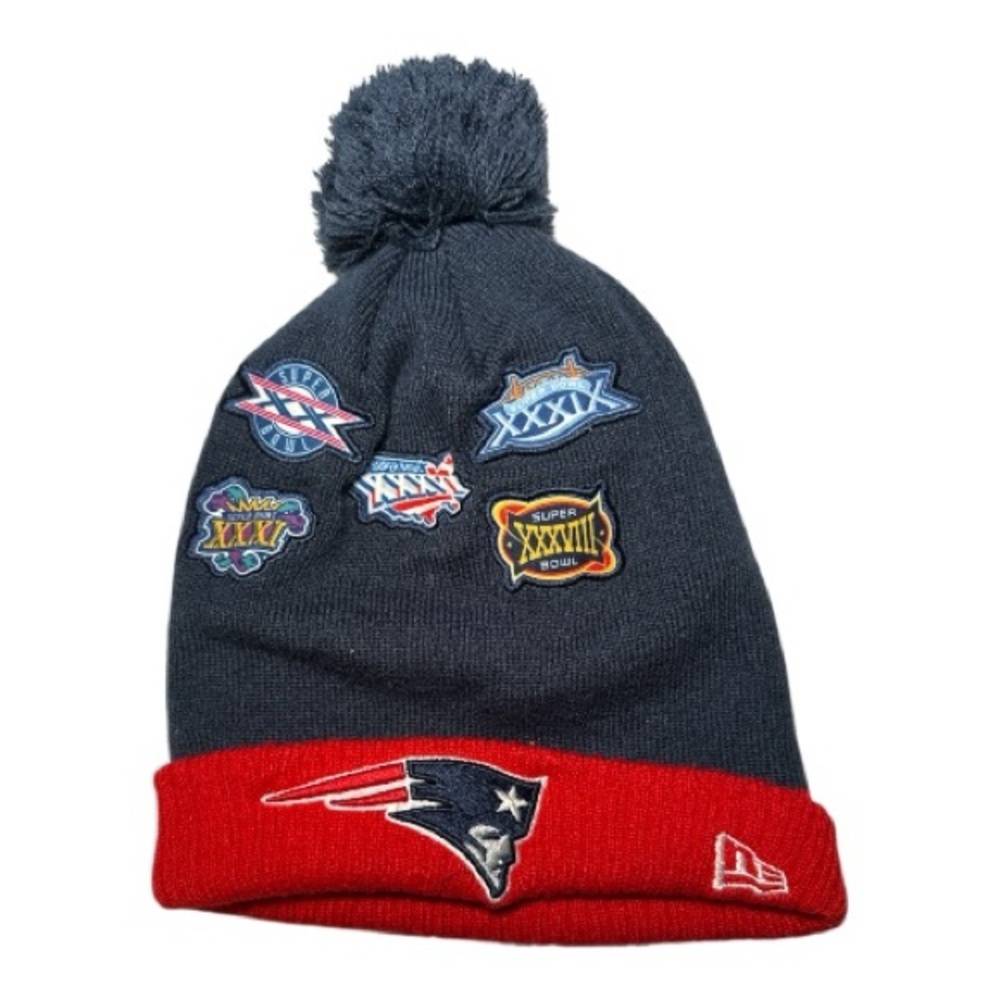 New England Patriots Super Bowl Patch Beanie Hat